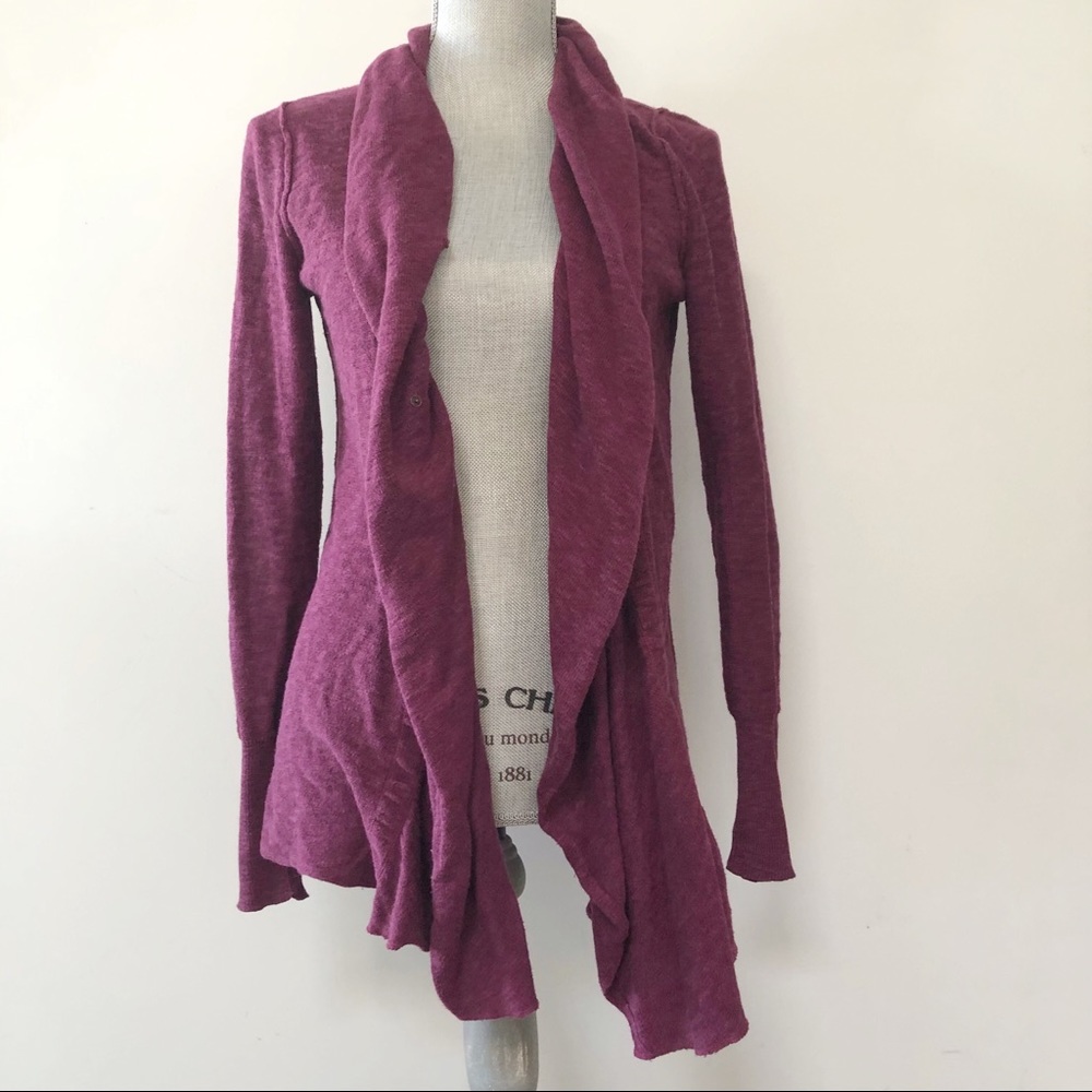 Free People ruffle front cardigan